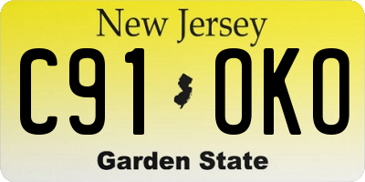 NJ license plate C91OKO