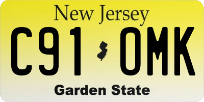 NJ license plate C91OMK