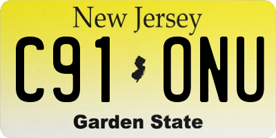 NJ license plate C91ONU