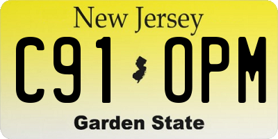 NJ license plate C91OPM