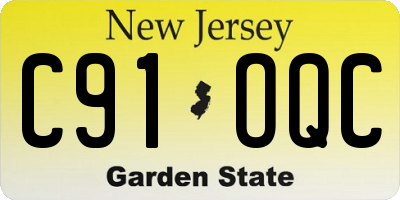 NJ license plate C91OQC
