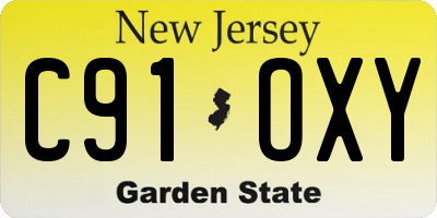 NJ license plate C91OXY
