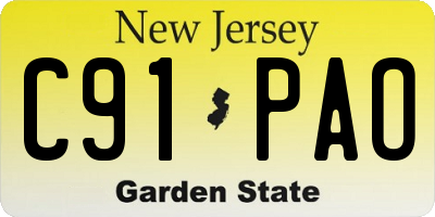 NJ license plate C91PAO