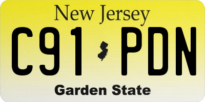 NJ license plate C91PDN