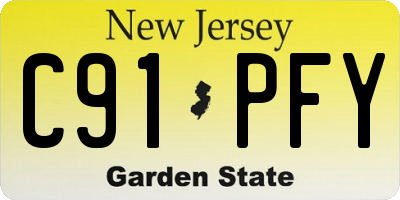 NJ license plate C91PFY