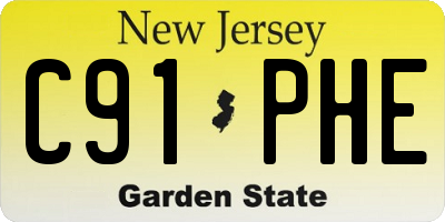 NJ license plate C91PHE