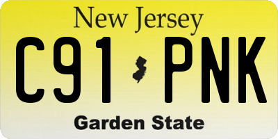 NJ license plate C91PNK