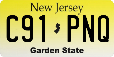 NJ license plate C91PNQ