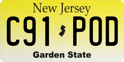 NJ license plate C91POD
