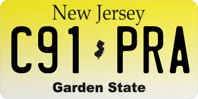 NJ license plate C91PRA