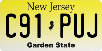 NJ license plate C91PUJ