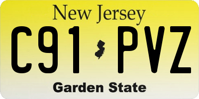 NJ license plate C91PVZ