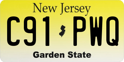 NJ license plate C91PWQ
