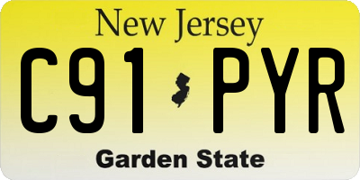 NJ license plate C91PYR