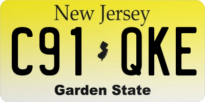 NJ license plate C91QKE