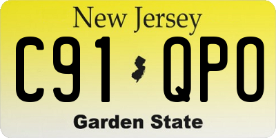 NJ license plate C91QPO