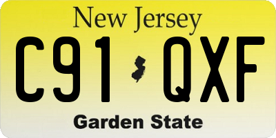 NJ license plate C91QXF