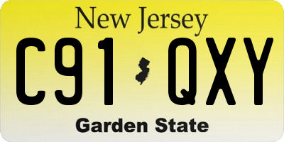 NJ license plate C91QXY