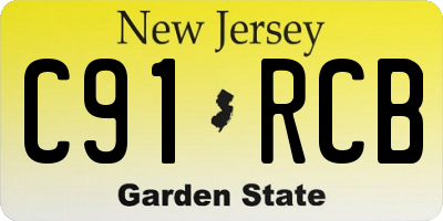 NJ license plate C91RCB