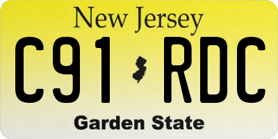 NJ license plate C91RDC