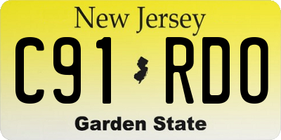 NJ license plate C91RDO
