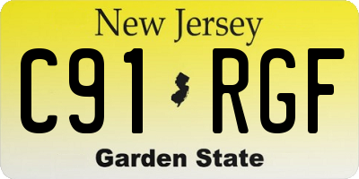NJ license plate C91RGF