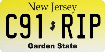 NJ license plate C91RIP