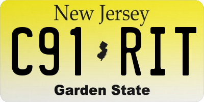NJ license plate C91RIT