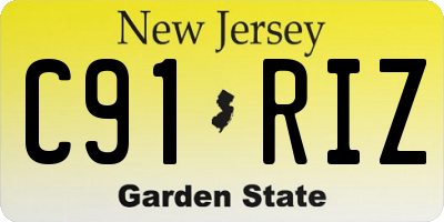 NJ license plate C91RIZ