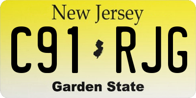 NJ license plate C91RJG