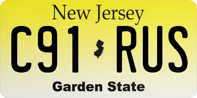 NJ license plate C91RUS