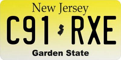 NJ license plate C91RXE