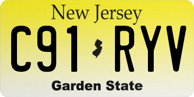 NJ license plate C91RYV