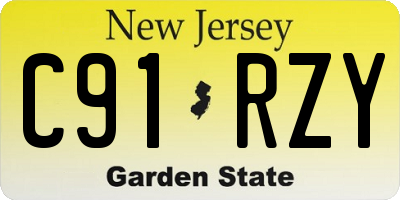 NJ license plate C91RZY