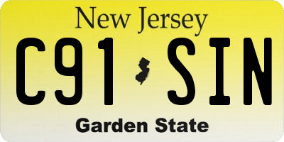 NJ license plate C91SIN
