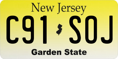 NJ license plate C91SOJ