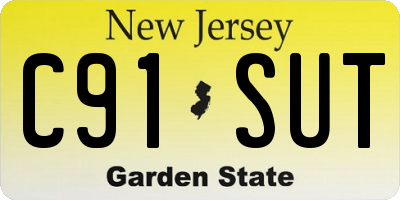 NJ license plate C91SUT