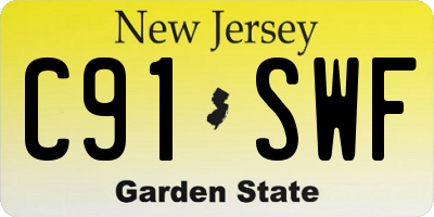 NJ license plate C91SWF