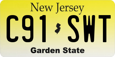 NJ license plate C91SWT