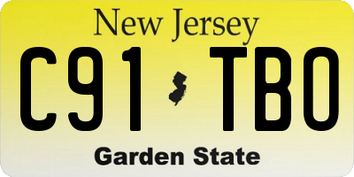 NJ license plate C91TBO