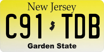 NJ license plate C91TDB