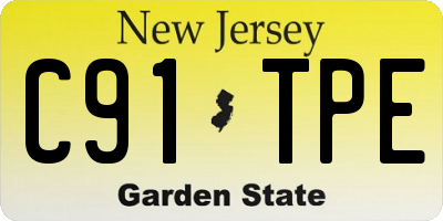 NJ license plate C91TPE