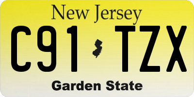 NJ license plate C91TZX