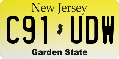 NJ license plate C91UDW