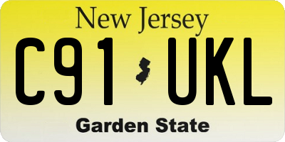 NJ license plate C91UKL