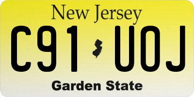 NJ license plate C91UOJ