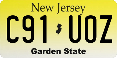 NJ license plate C91UOZ