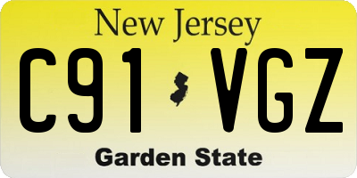 NJ license plate C91VGZ