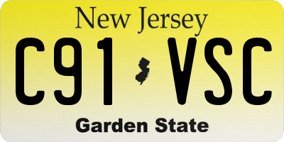 NJ license plate C91VSC