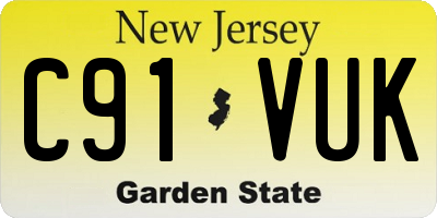 NJ license plate C91VUK
